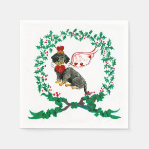 Gulliver's Wirehaered Dachshund-kerstmis Napkin Servet
