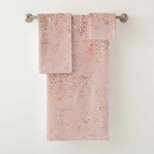 Gullle roos glitter marmer bad handdoek (Insitu)