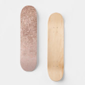 Gullle roos glitter marmer skateboard (Voorkant)