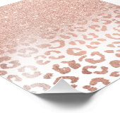Gullle roos glitter ombre leopard foto afdruk (Hoek)