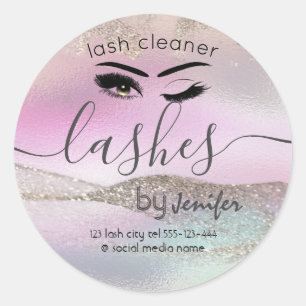 Gulllierwafelschoner voor holografisch roos ronde sticker