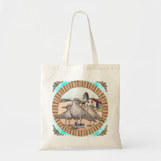 Gulls Lighthouse Tote Bag (Voorkant)