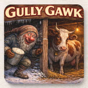 Gully Gawk IJslandse Yule Lad ansichtkaart Bier Onderzetter