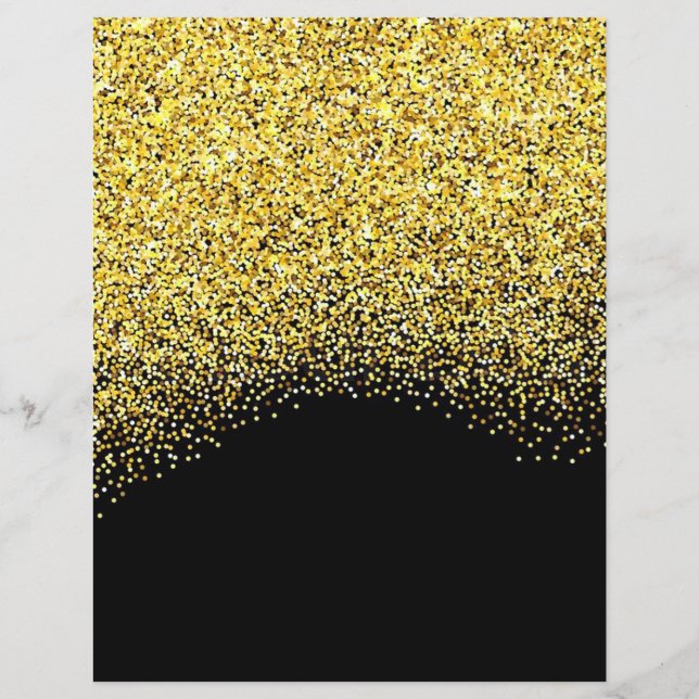 Guls en zwart Glitter Texture Scrapbook Paper (Voorkant)