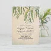 Gum arbre feuilles élégants invitations de mariage (Debout devant)