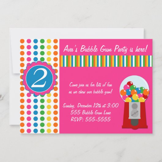 Gumball Invite Kaart (Voorkant)