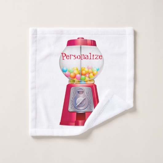 Gumball machine bubblegum  rood bad handdoek (Wasdoekje)