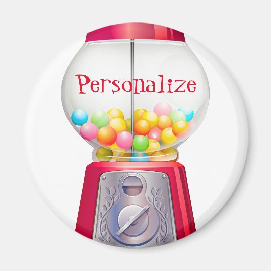 Gumball machine bubblegum schattig rood magneet (Voorkant)