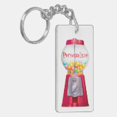 Gumball machine bubblegum  schattig rood sleutelhanger (Voorkant Links)