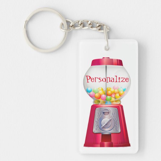 Gumball machine bubblegum  schattig rood sleutelhanger (Voorkant)