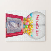 Gumball machine bubblegum schattig rood snoep legpuzzel (Horizontaal)