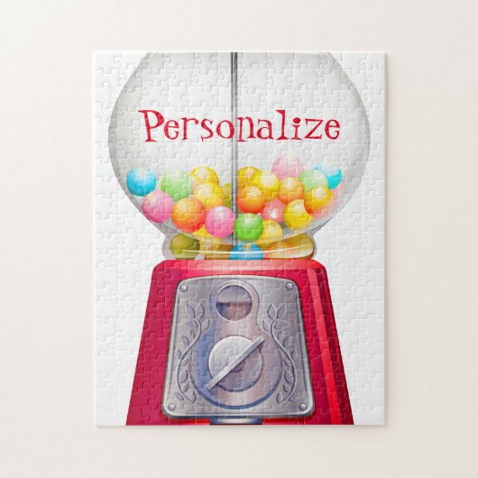 Gumball machine bubblegum schattig rood snoep legpuzzel (Verticaal)