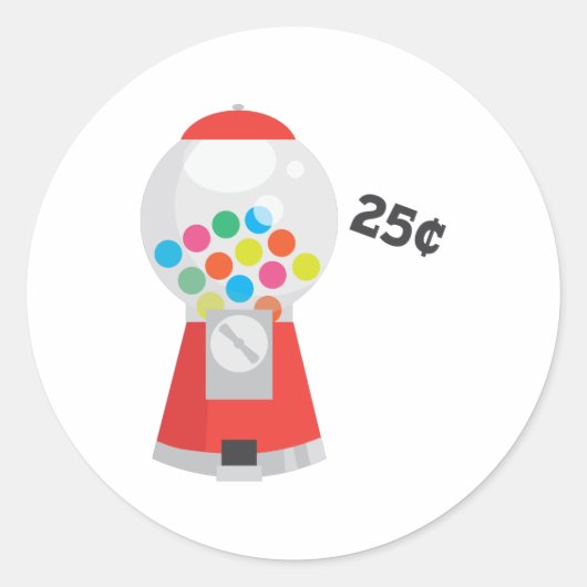 Gumball Macine Ronde Sticker (Voorkant)