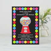 Gumballs Snoep Bash Birthday Party Invitation Kaart (Staand voorkant)