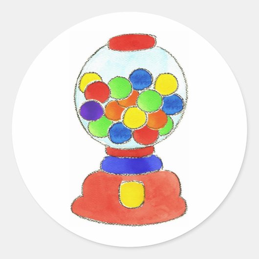 Gumbalmachine Ronde Sticker (Voorkant)