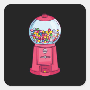 Gumbalmachine Vierkante Sticker