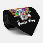 Gumbo King Mardi Gras Uitzicht Hints alstublieft Stropdas (Opgerold)