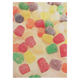 Gumdroppen in de sneeuwtafels tafelkleed