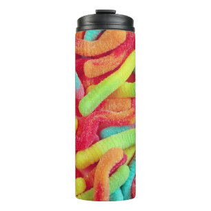 Gummi-worm snoep thermosbeker