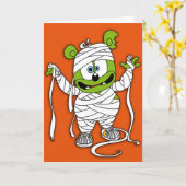 Gummibär Mummy Halloween Kaart (Gele Bloem)