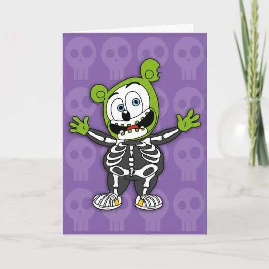 Gummibär Skeleton Halloween Card Kaart (Voorkant)