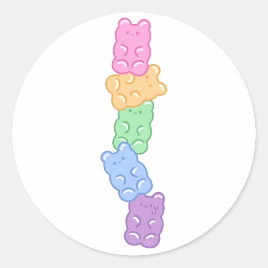 Gummibeertjes Ronde Sticker (Voorkant)