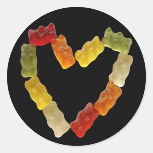 gummie hart ronde sticker (Voorkant)