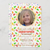 Gummies & Confetti Invitation d'anniversaire (Devant / Derrière)