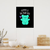 Gummy A Big Beer Hug Funny Snoep Pun Dark BG Poster (Keuken)