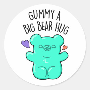 Gummy A Big Beer Hug Funny Snoep Pun Ronde Sticker
