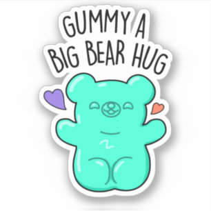 Gummy A Big Beer Hug Funny Snoep Pun Sticker