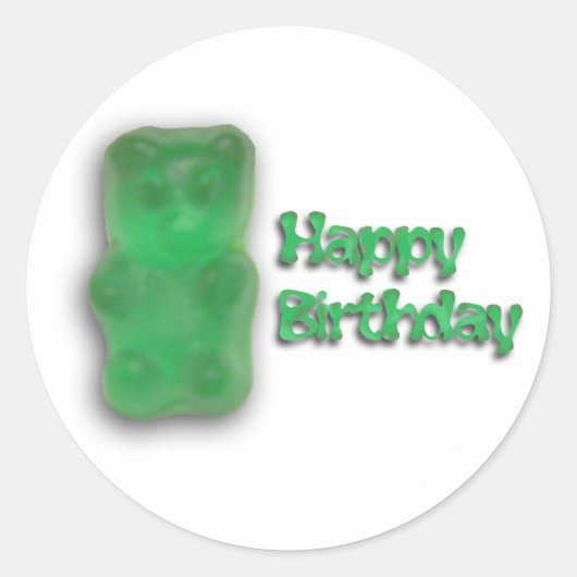 Gummy Beer Birthday Ronde Sticker (Voorkant)