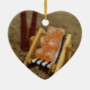 Gummy Beer die op strand terugvalt Keramisch Ornament