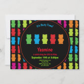 Gummy Beer Pattern Kind's Birthday Black Kaart (Voorkant)