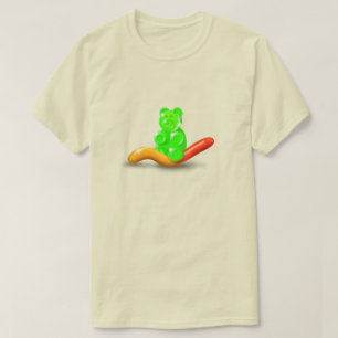 Gummy Beer Riding Gummy Worm Mannen T-Shirt