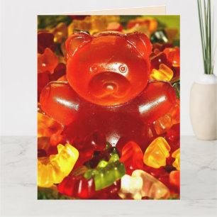 GUMMY BEREN GRAPPIG VERJAARDAG WENSKAART KAART