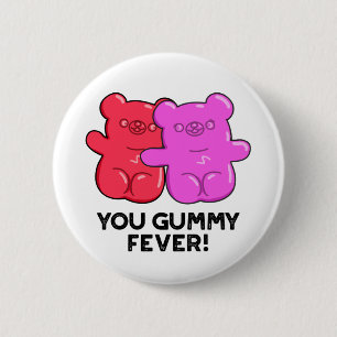 Gummy Fever Funny Snoep Pun Ronde Button 5,7 Cm