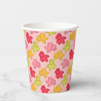 Gummy paarden Tropisch fruit Roze Papieren Bekers