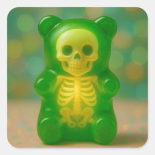 gummy skeleton Beer magnet Vierkante Sticker