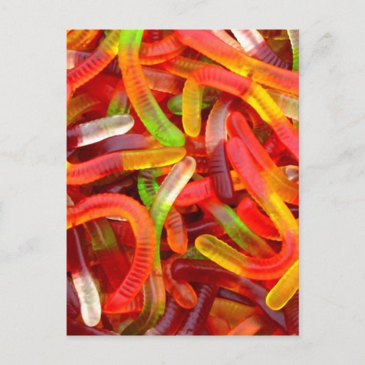 Gummy Worm Briefkaart (Voorkant)