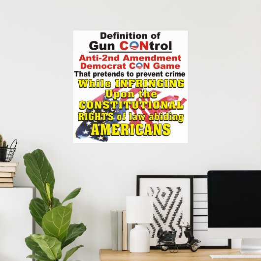 Gun CONtrol Anti-2e amendement Démocrate Poster CO (Bureau à domicile)