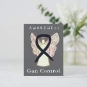 Gun Control Awareness Black Ribbon Custom Cards Briefkaart (Staand voorkant)