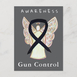 Gun Control Awareness Black Ribbon Custom Cards Briefkaart
