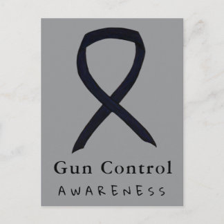 Gun Control Awareness Black Ribbon Postcards Briefkaart