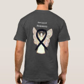 Gun Control Black Awareness Ribbon Angel T-Shirt (Dos)