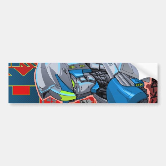 Gundam geïnspireerd bumpersticker (Voorkant)