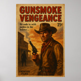 Gunfumée Vengeance - Poster du film Western Vintag