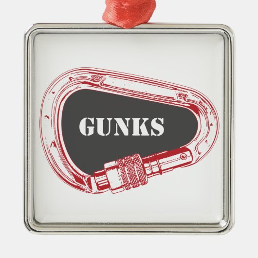 Gunks climate carabiner metalen ornament (Voorkant)