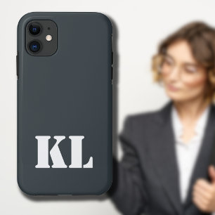 Gunmetal Metallic Effen Kleur Minimalistisch Monog iPhone 11 Hoesje