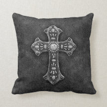 Gunmetal Pewter Cross Sierkussen